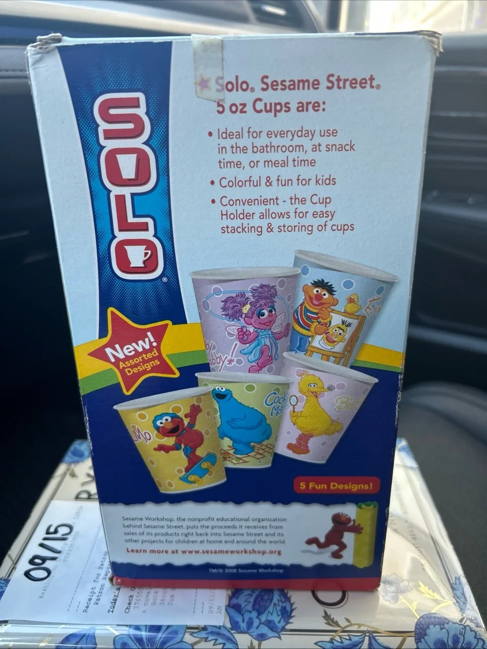 Sesame Street Solo Cups 5oz NOS 2008 80ct w Holder Box Elmo With Cup Holder
